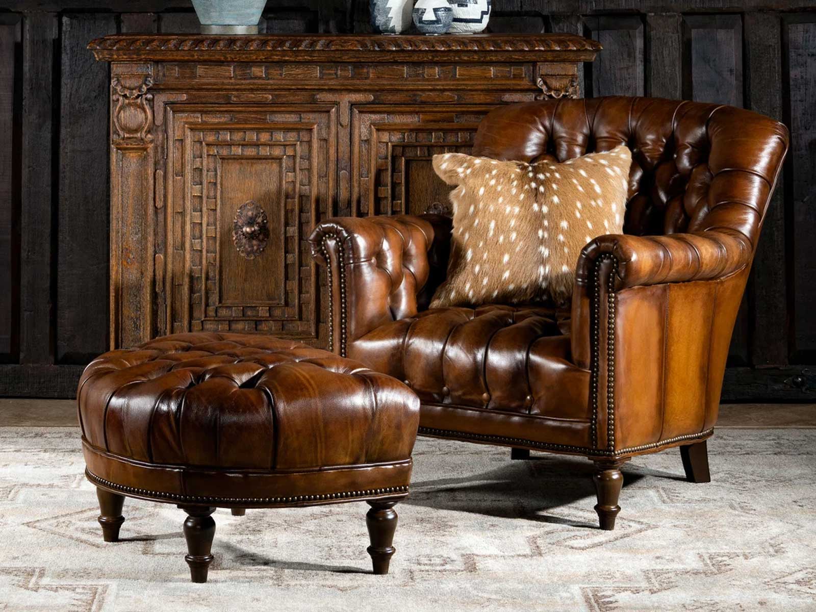 Single best sale chesterfield chair