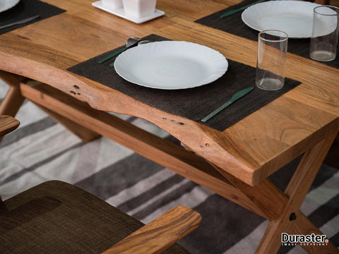 Hawkin Solid Acacia wood Handmade Live Edge Dining Table  #1 - Duraster 