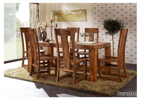 Amber Colonial Sheesham Wood Dining Set # 2 - Duraster 