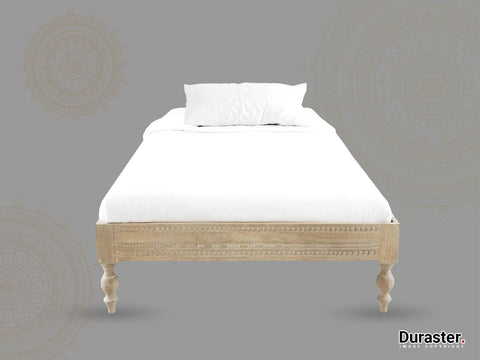 Ajenta Solid Mango wood Carved Divan #4 (36" x 72") - Duraster 